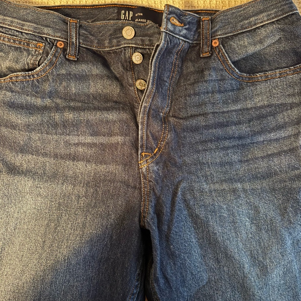 GAP High Rise Wide Leg Dark Blue Relaxed Jeans